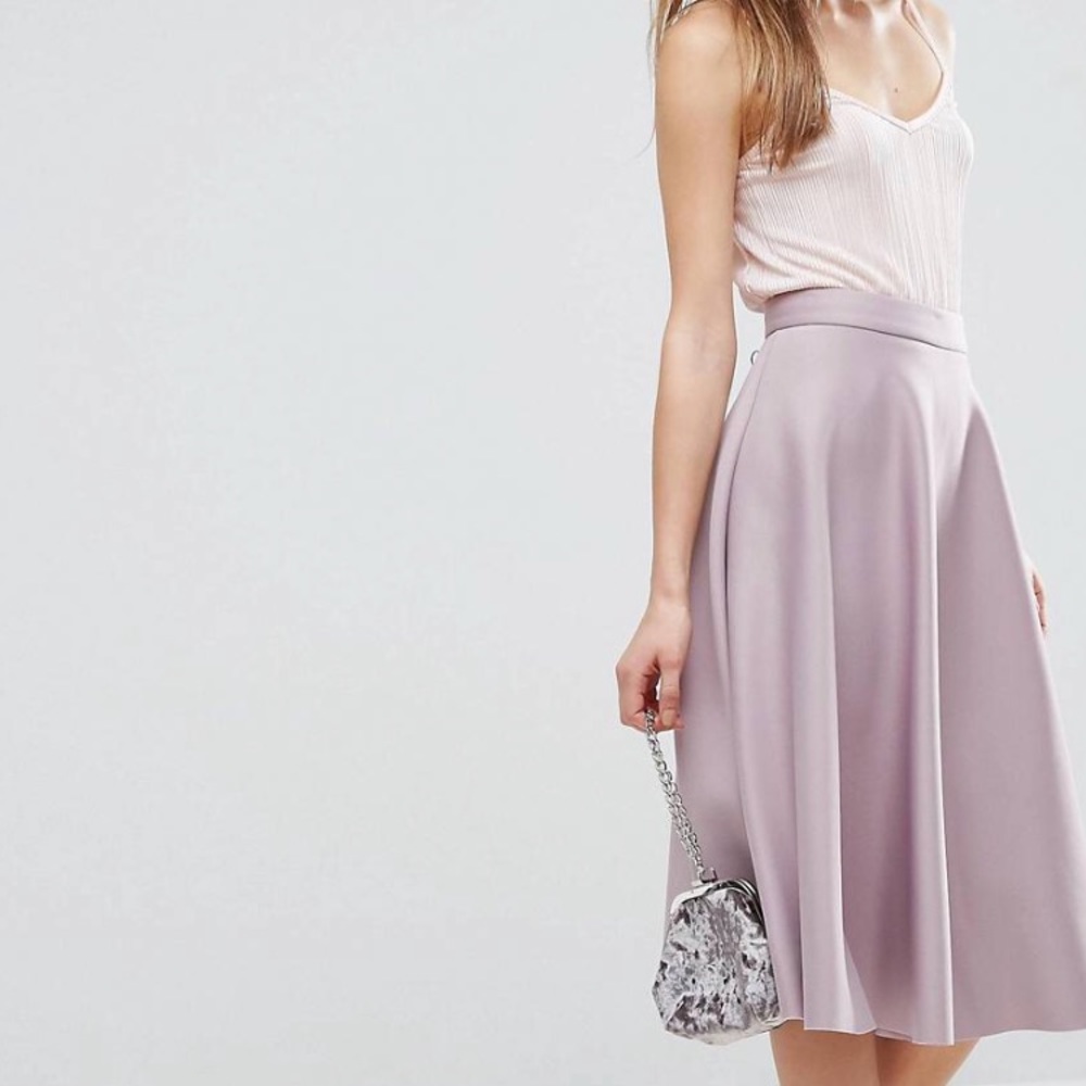 Asos High Waisted Full Circle Scuba Prom Skirt